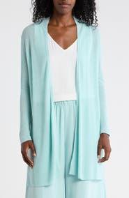 Eileen Fisher Open Front Organic Linen & Organic Cotton Cardigan