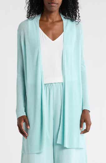 Eileen Fisher Open Front Organic Linen & Organic Cotton Cardigan
