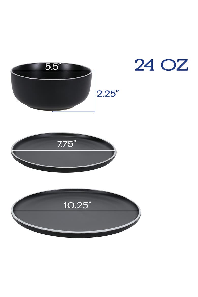 12-Piece Tempo Dinner Set, Alternate, color, BLACK