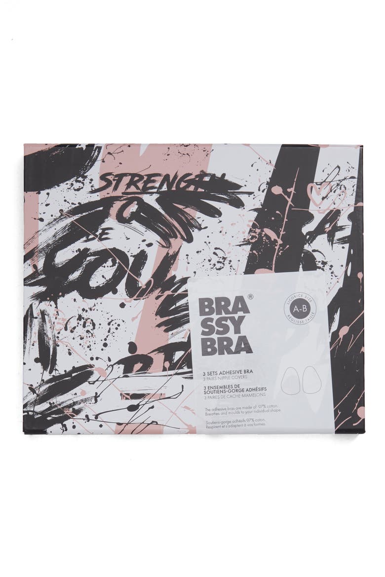 3-Pack Adhesive Bra, Alternate, color, LICORICE
