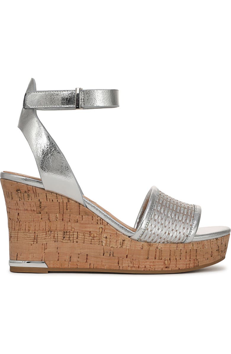 Franco Sarto Celeste Wedge Sandal, Alternate, color, Silver