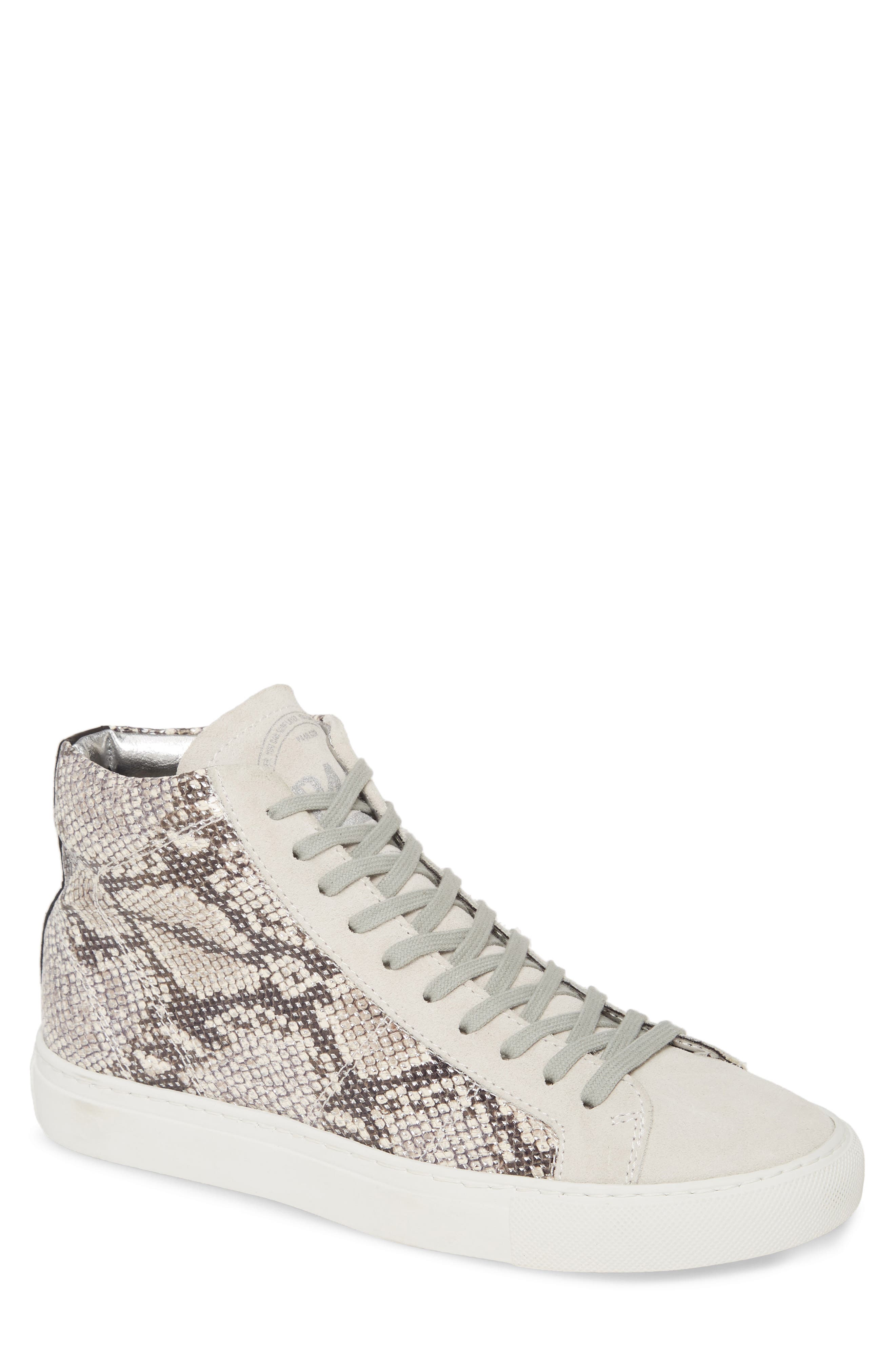 P448 Star Snakeskin Embossed Leather High Top Sneaker, Main, color, 