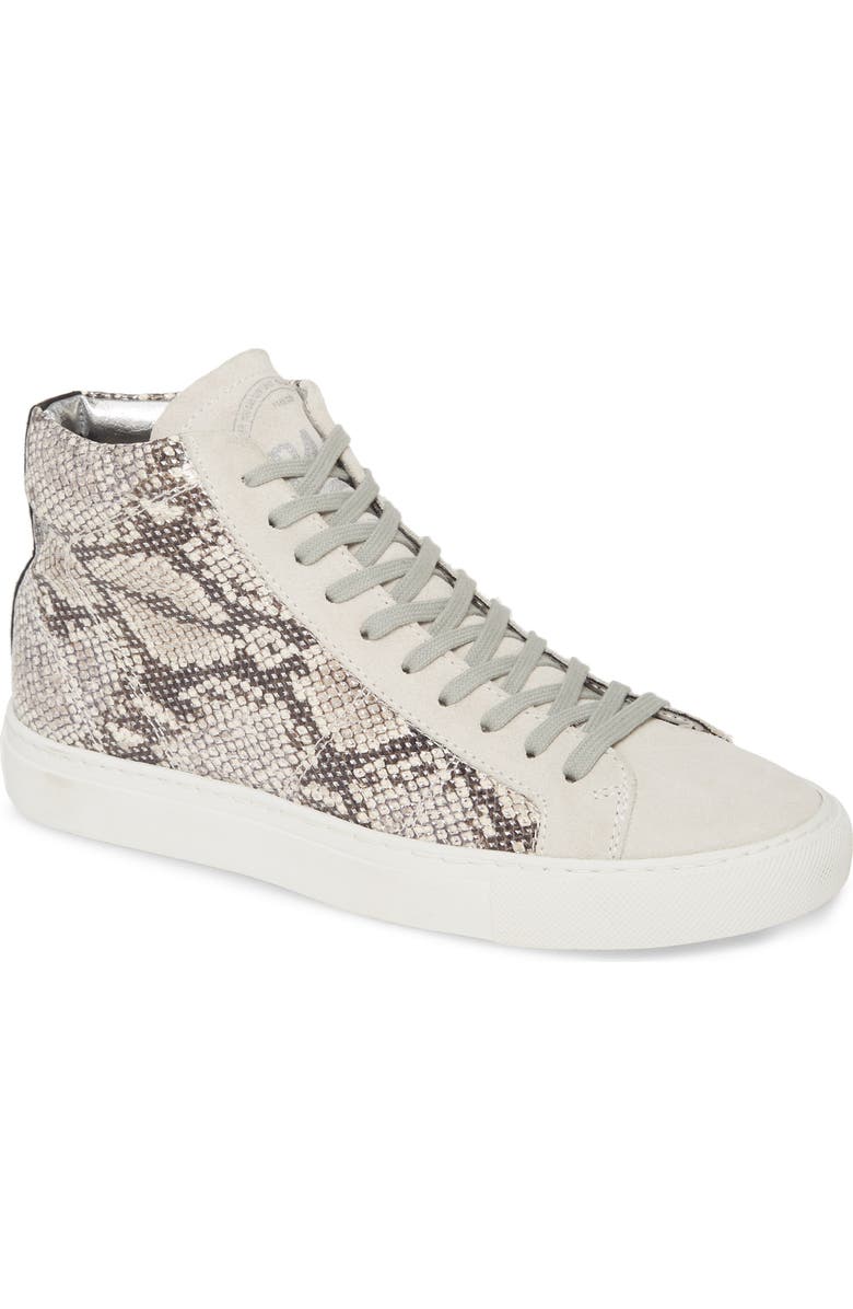P448 Star Snakeskin Embossed Leather High Top Sneaker, Main, color,