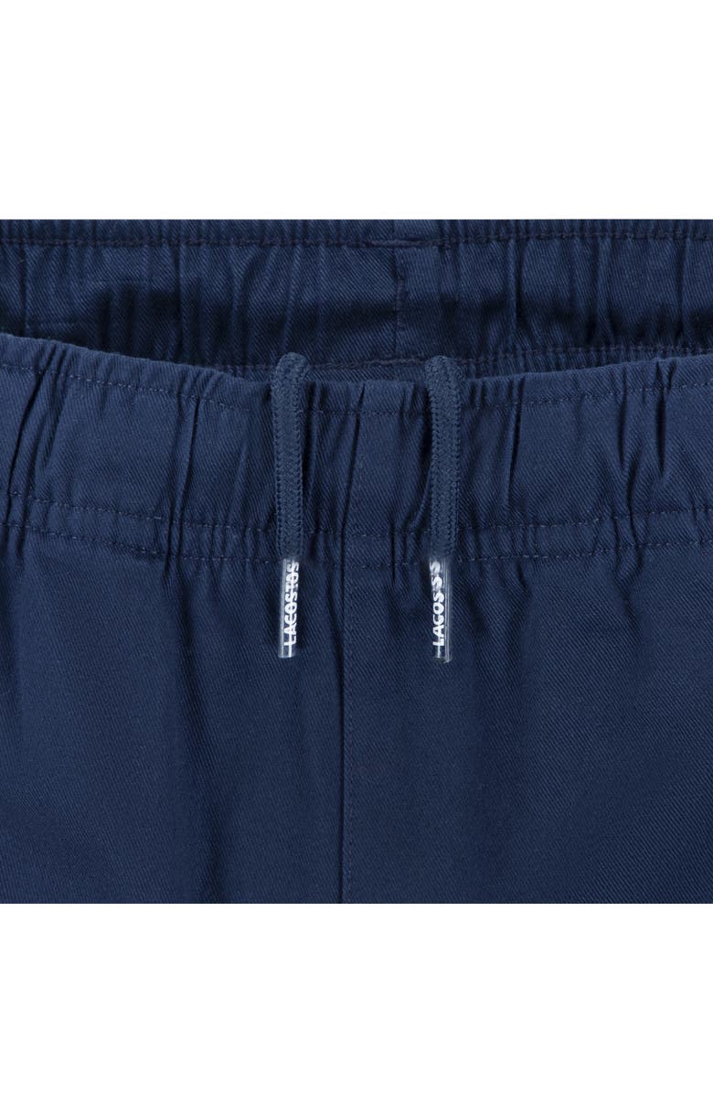 Lacoste Kids' Stretch Organic Cotton Twill Pants, Alternate, color, Marine