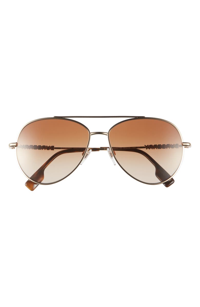 Burberry 58mm Gradient Aviator Sunglasses, Main, color, Light Gold