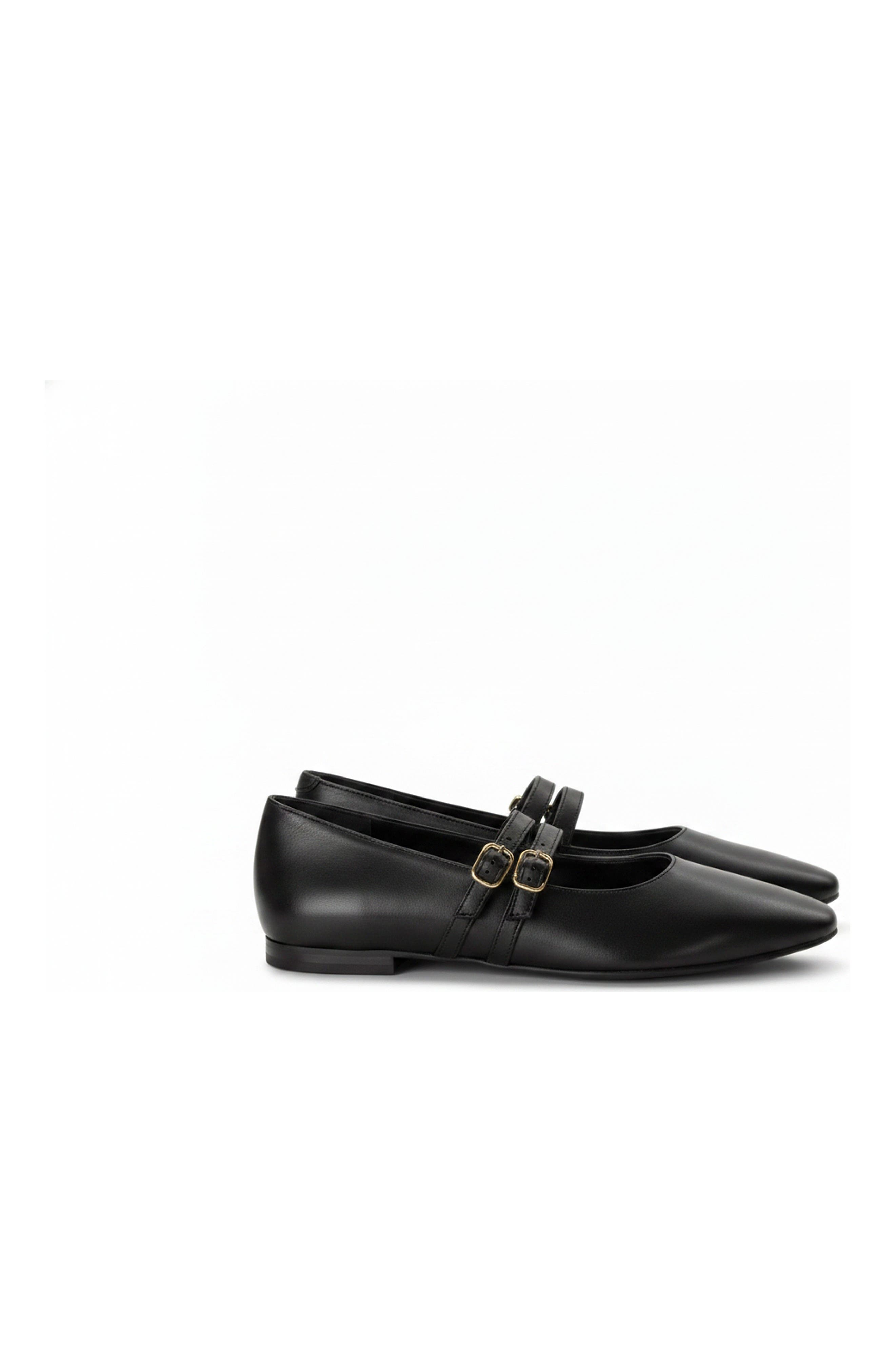 Amelie Double Strap Mary Jane Flat, Alternate, color, Black