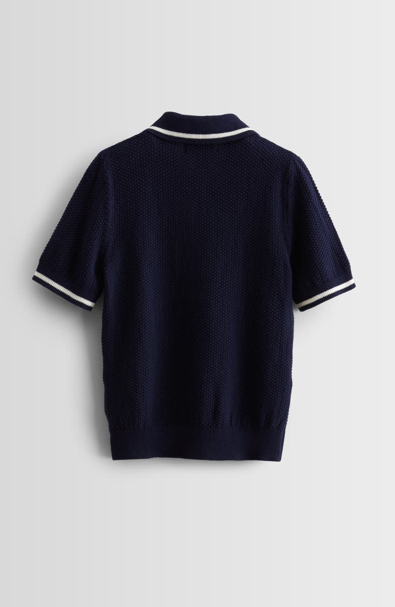 Nordstrom Kids' Tipped Cotton Polo Sweater, Alternate, color, Navy Peacoat