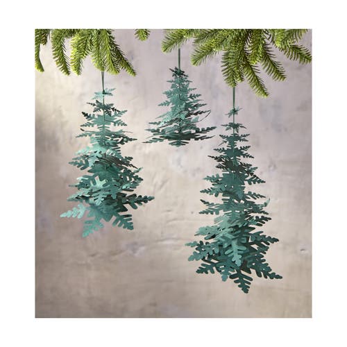 Tag Dark Green Paper Snowflake Tree Holiday Decor Sculpture In Green