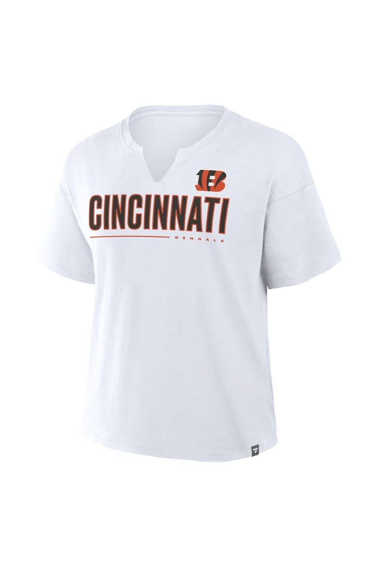 Women's Fanatics White Cincinnati Bengals Redzone Slub Boxy T-Shirt, Alternate, color, White