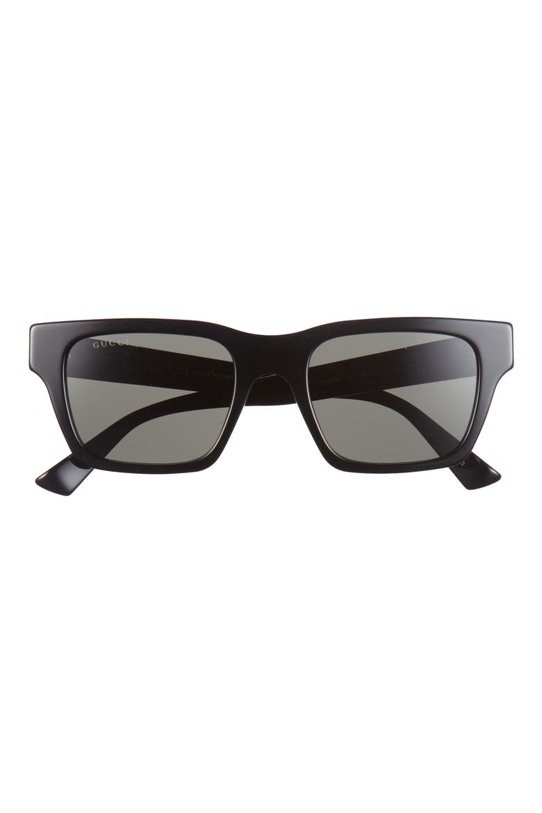 51mm Rectangular Sunglasses, Main, color, BLACK