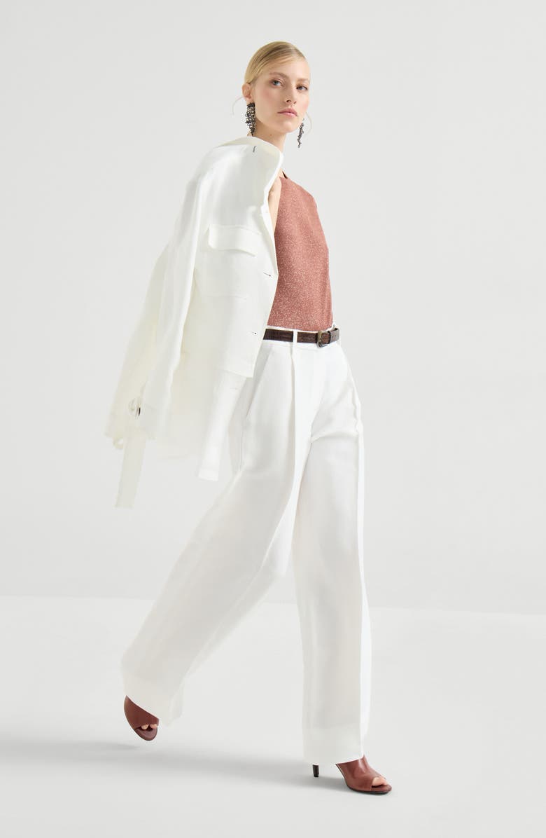 Brunello Cucinelli Loose Pleated trousers, Alternate, color, White