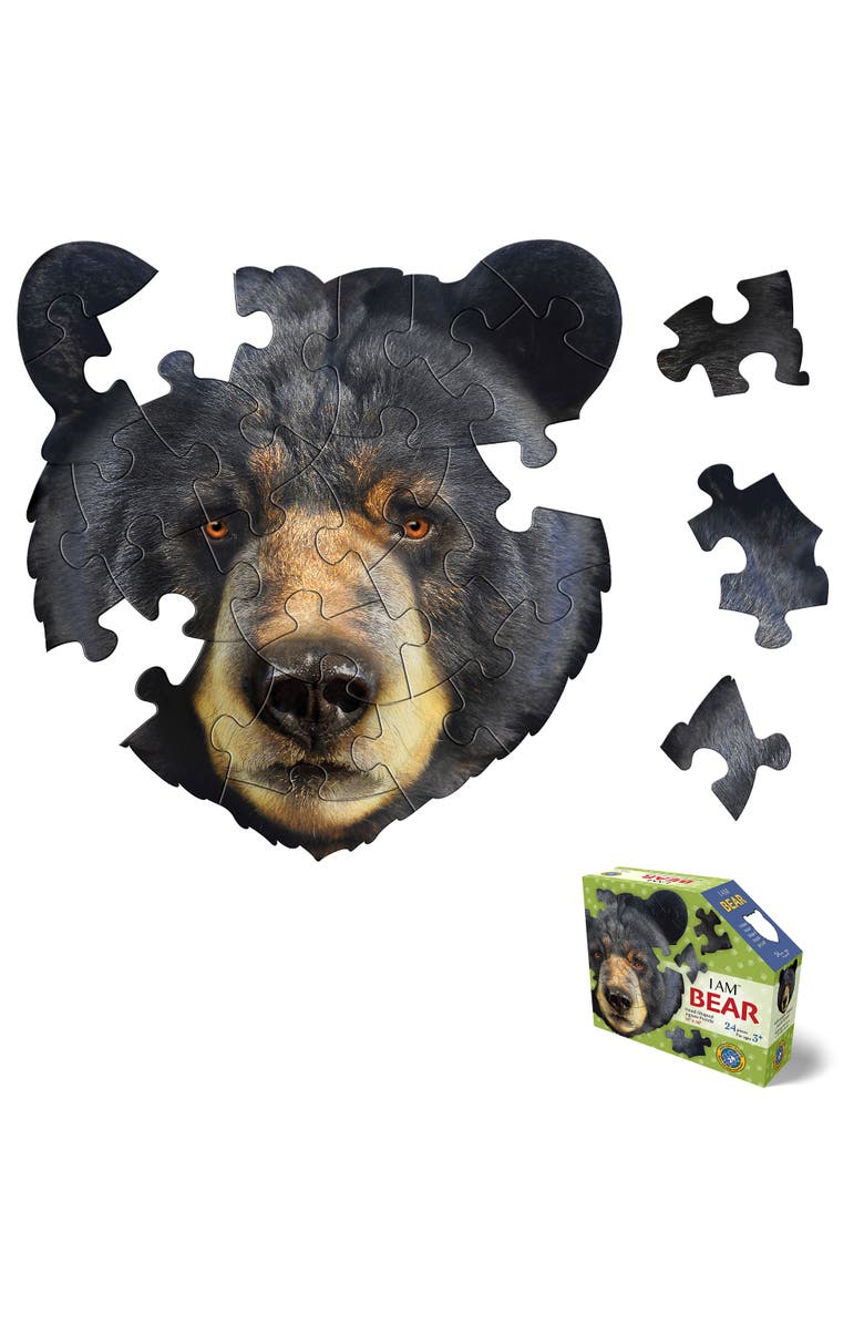 Madd Capp I Am Bear 24 Piece Head Shaped Puzzle, Main, color, Multicolored