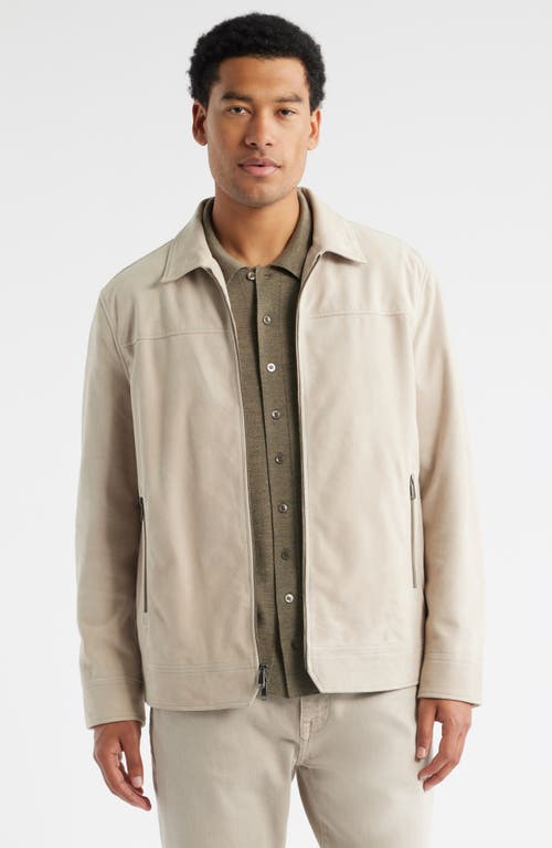 Nordstrom Suede Zip Front Jcaket In Neutral