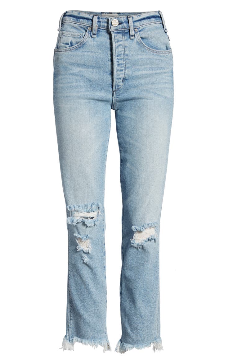 Valetta High Waist Crop Straight Leg Jeans, Alternate, color, ELSA