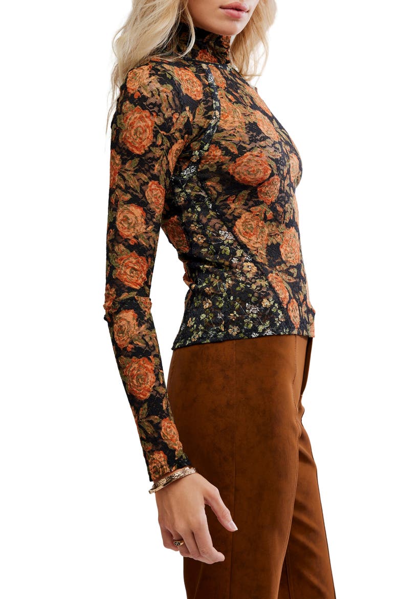 Lyric Floral Lace Top, Alternate, color, BLACK COMBO