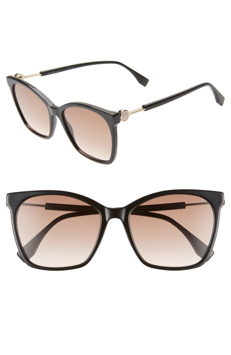 Fendi 57mm Gradient Square Sunglasses, Main, color,