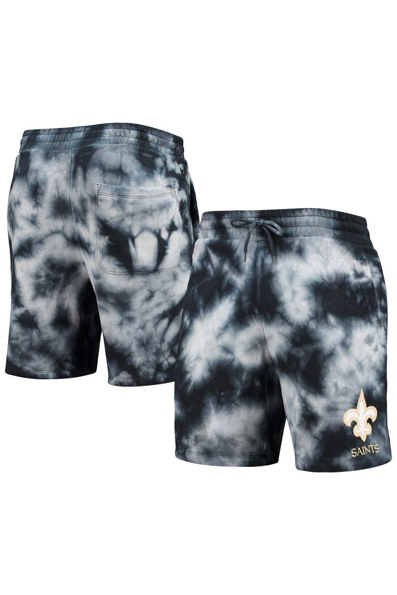 Men's New Era Black New Orleans Saints Tie-Dye Shorts, Main, color, Black