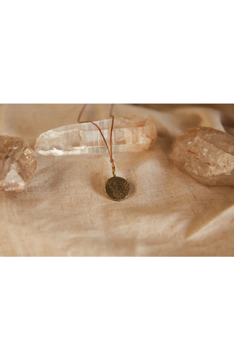 Kapoeta by Ambica Elephant Eye Necklace Carved, Main, color, Silver W/ Chain