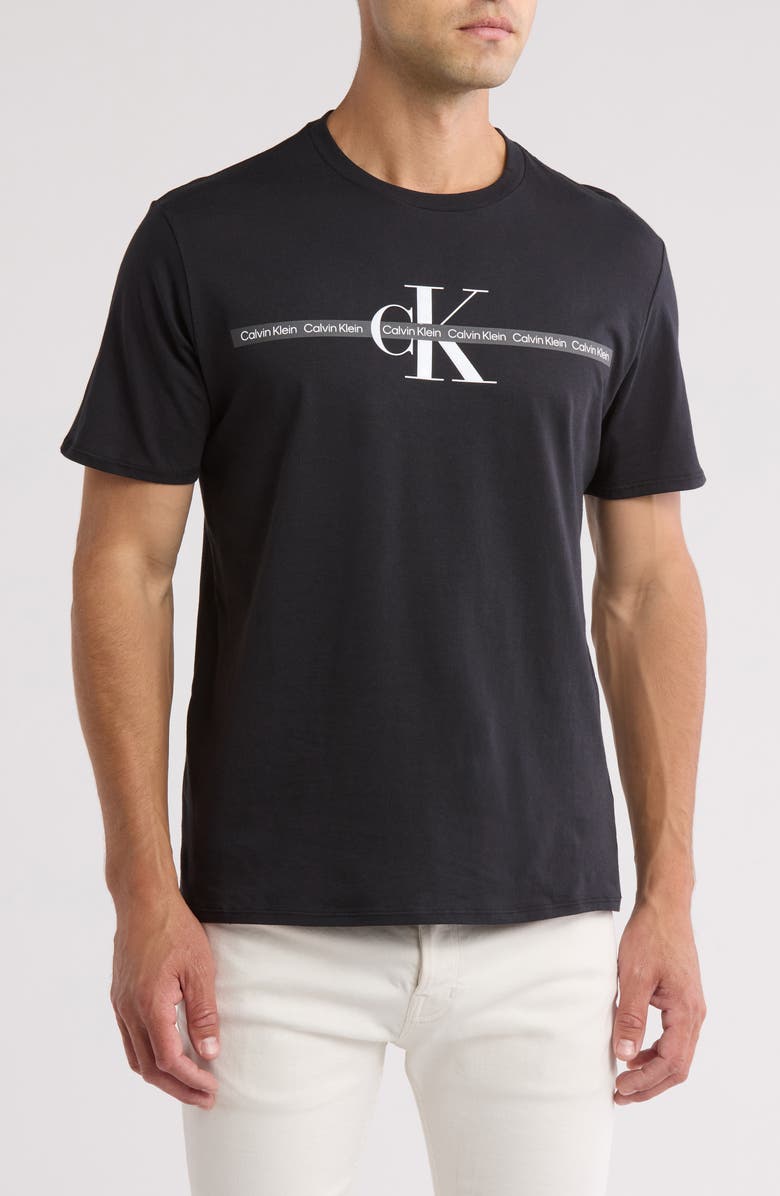 Calvin Klein Repeat Tape Layer Logo Graphic T-Shirt, Main, color, 