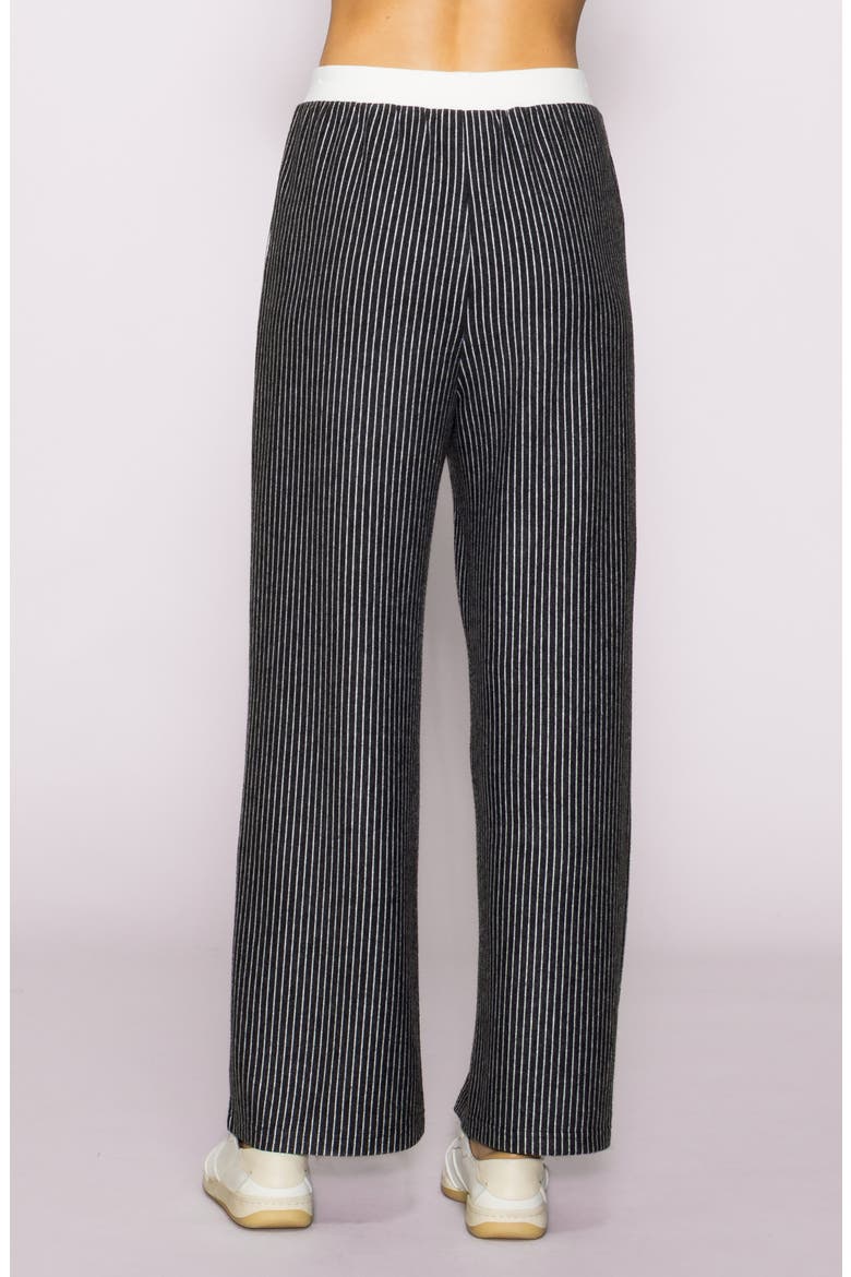 Stripe Wide Leg Knit Pants, Alternate, color, DARK GREY/ IVORY