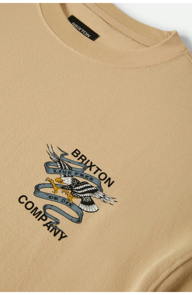 Brixton Live Free Relaxed Fit Cotton Graphic T-Shirt, Alternate, color, Cream Classic Wash