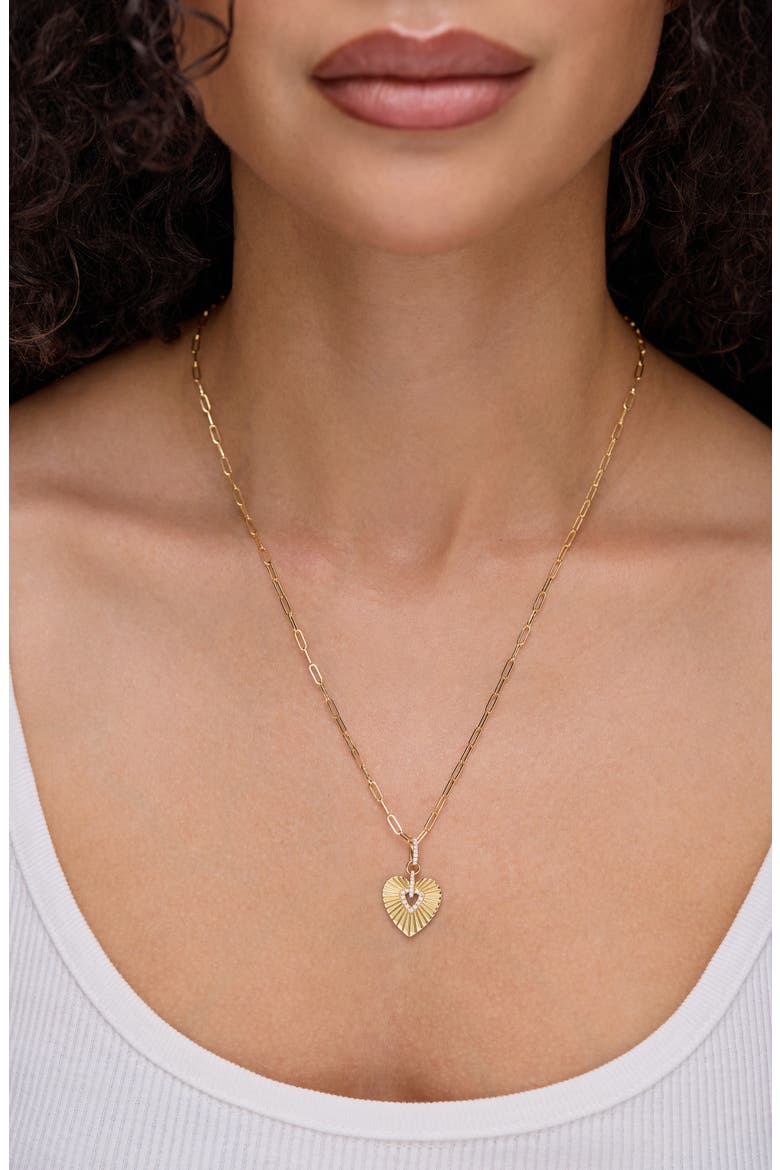 Kiera Diamond Heart Medallion Necklace, Alternate, color, 18K YELLOW GOLD