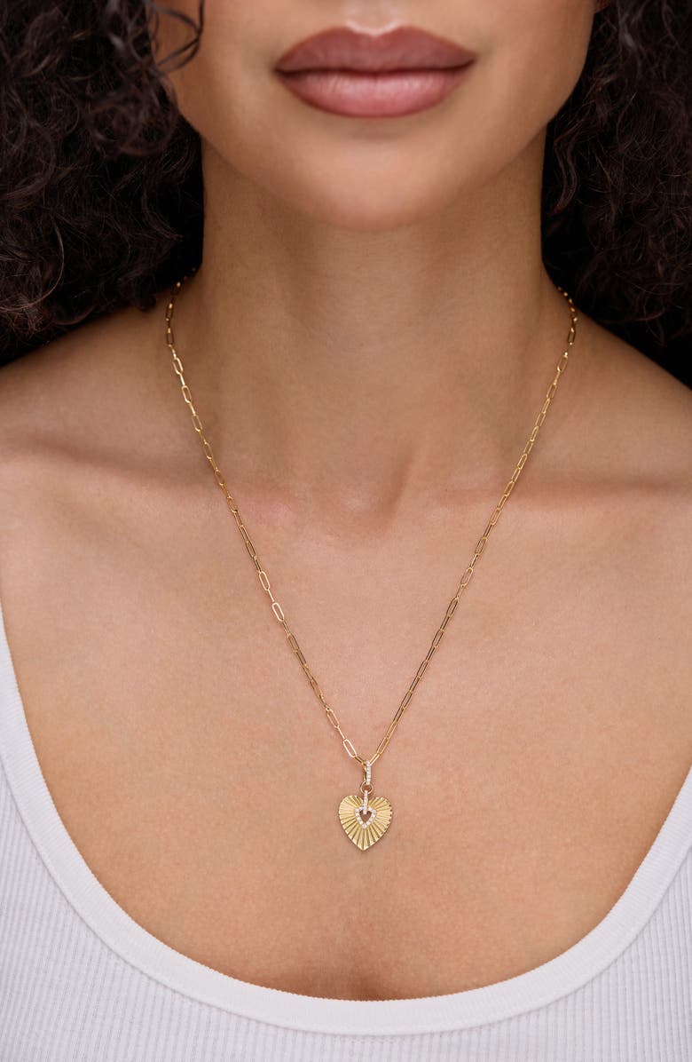 Bony Levy Kiera Diamond Heart Medallion Necklace, Alternate, color, 18K Yellow Gold