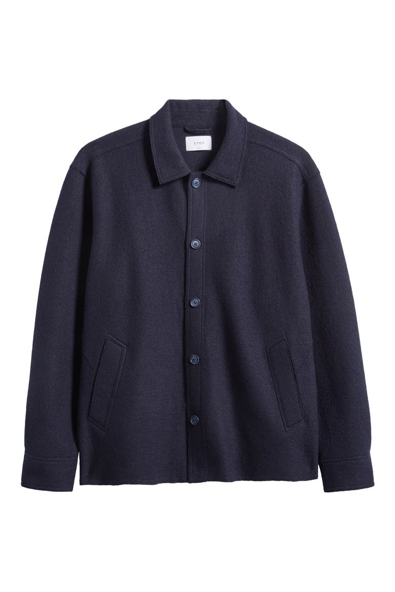 Boiled Wool Shirt Jacket, Main, color, NAVY