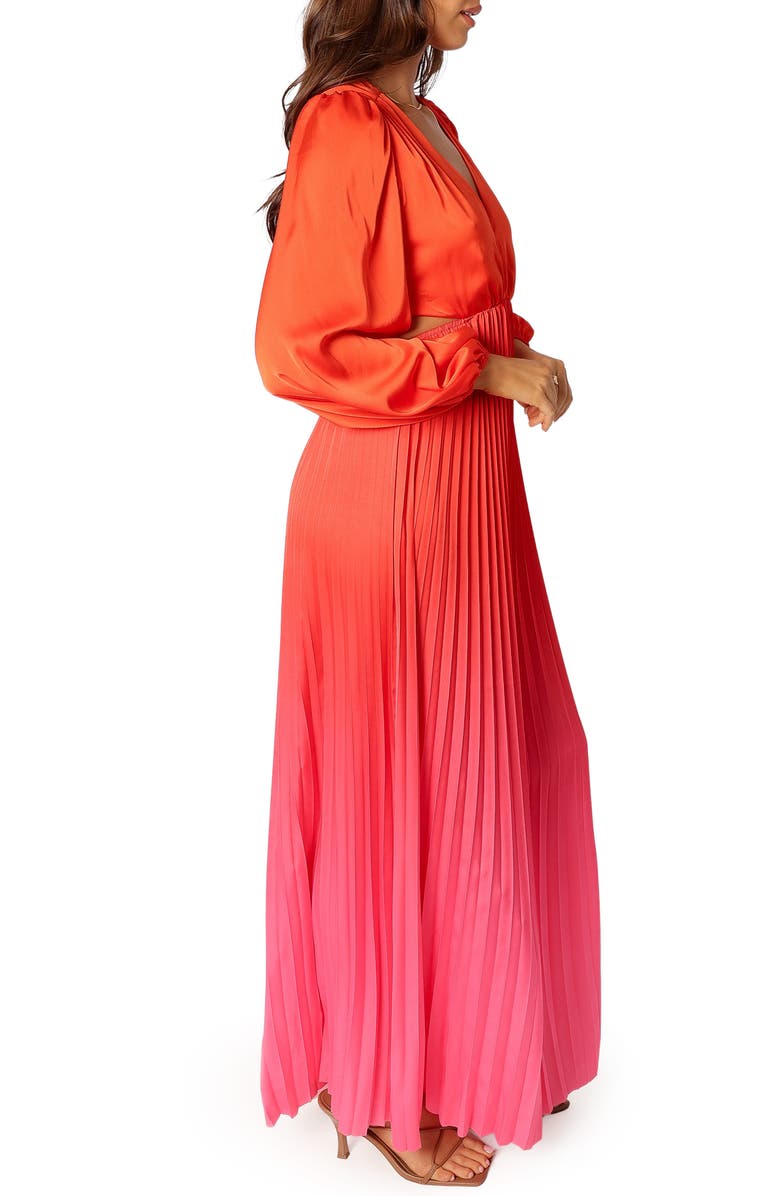 Petal & Pup Krista Long Sleeve Gradient Wide Leg Jumpsuit, Alternate, color, Red