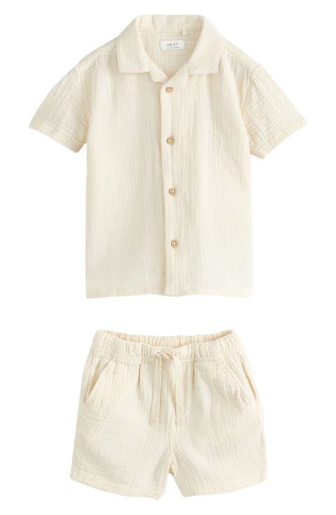 Kids' Cotton Gauze Camp Shirt & Shorts Set (Baby & Toddler)