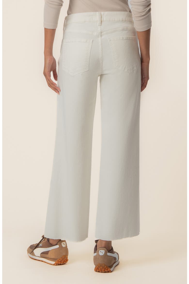 Meg High Waist Raw Hem Wide Leg Jeans, Alternate, color, ECRU