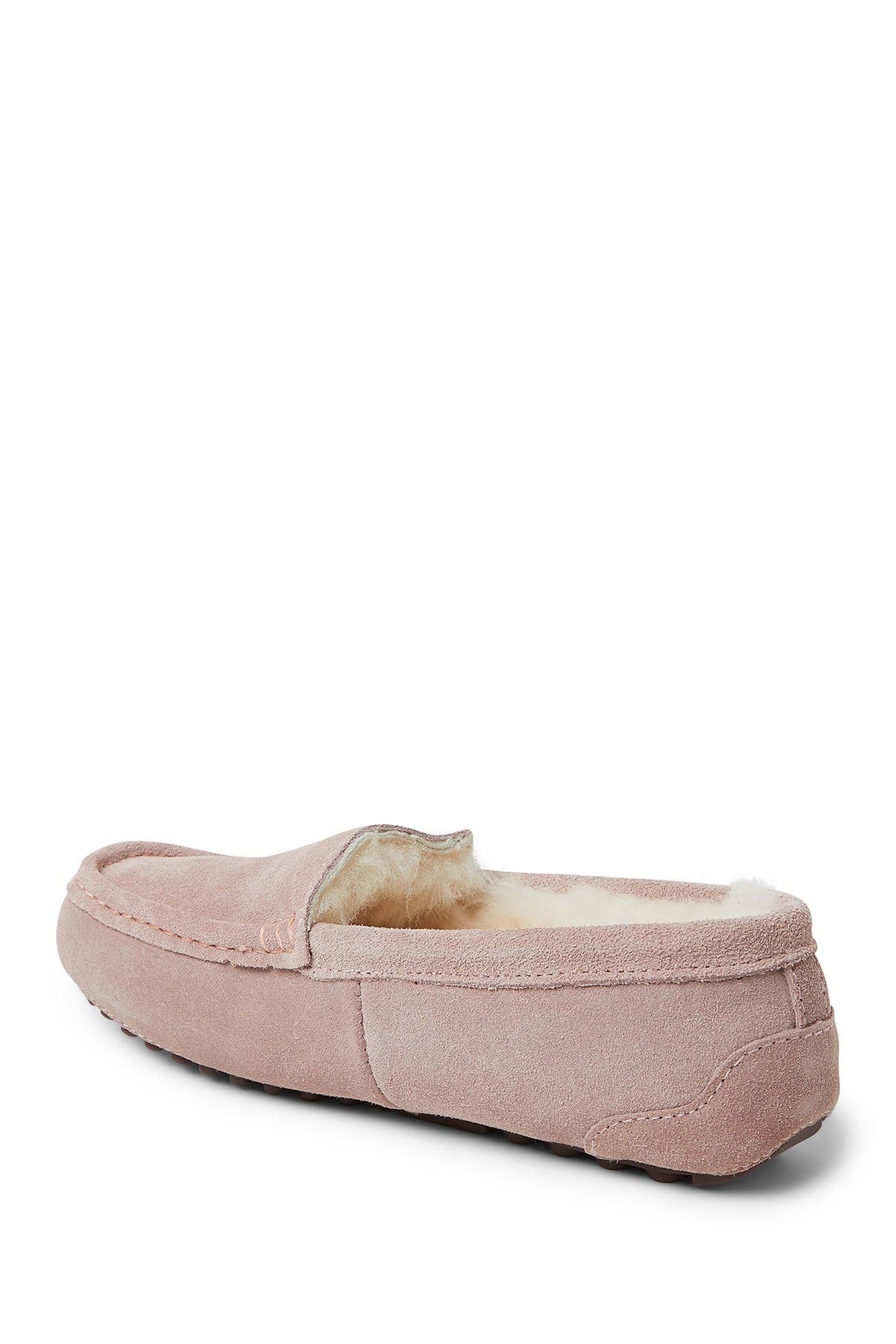 Fireside Mel Genuine Shearling Moccasin Slippers, Alternate, color, DUSTY PINK