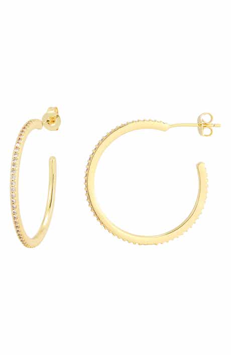 14k Gold Plated Thin Hoop Earrings