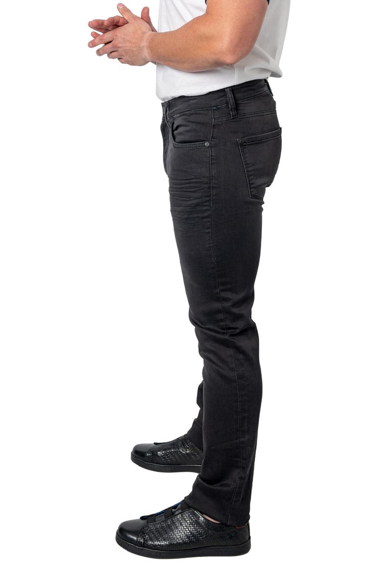 Washed Straight Leg Jeans, Alternate, color, BLACK