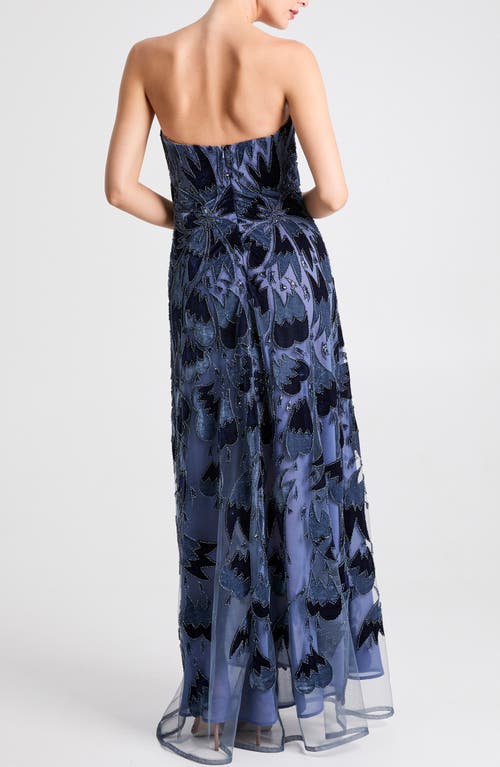 Helsi Sasha Velvet Trim Strapless Gown In Black