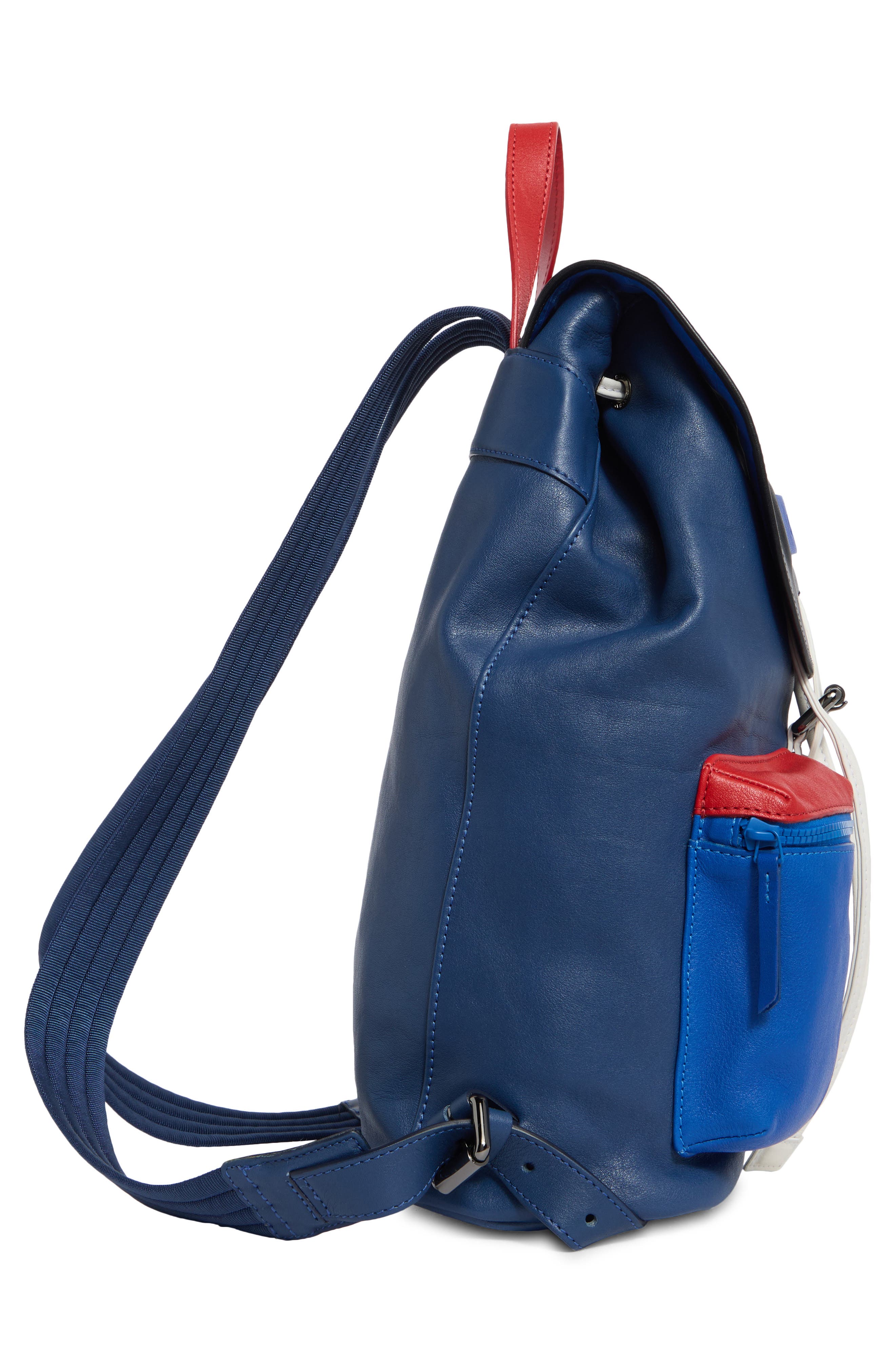 Longchamp LC3D Colorblock Medium Leather Backpack, Alternate, color, Blue