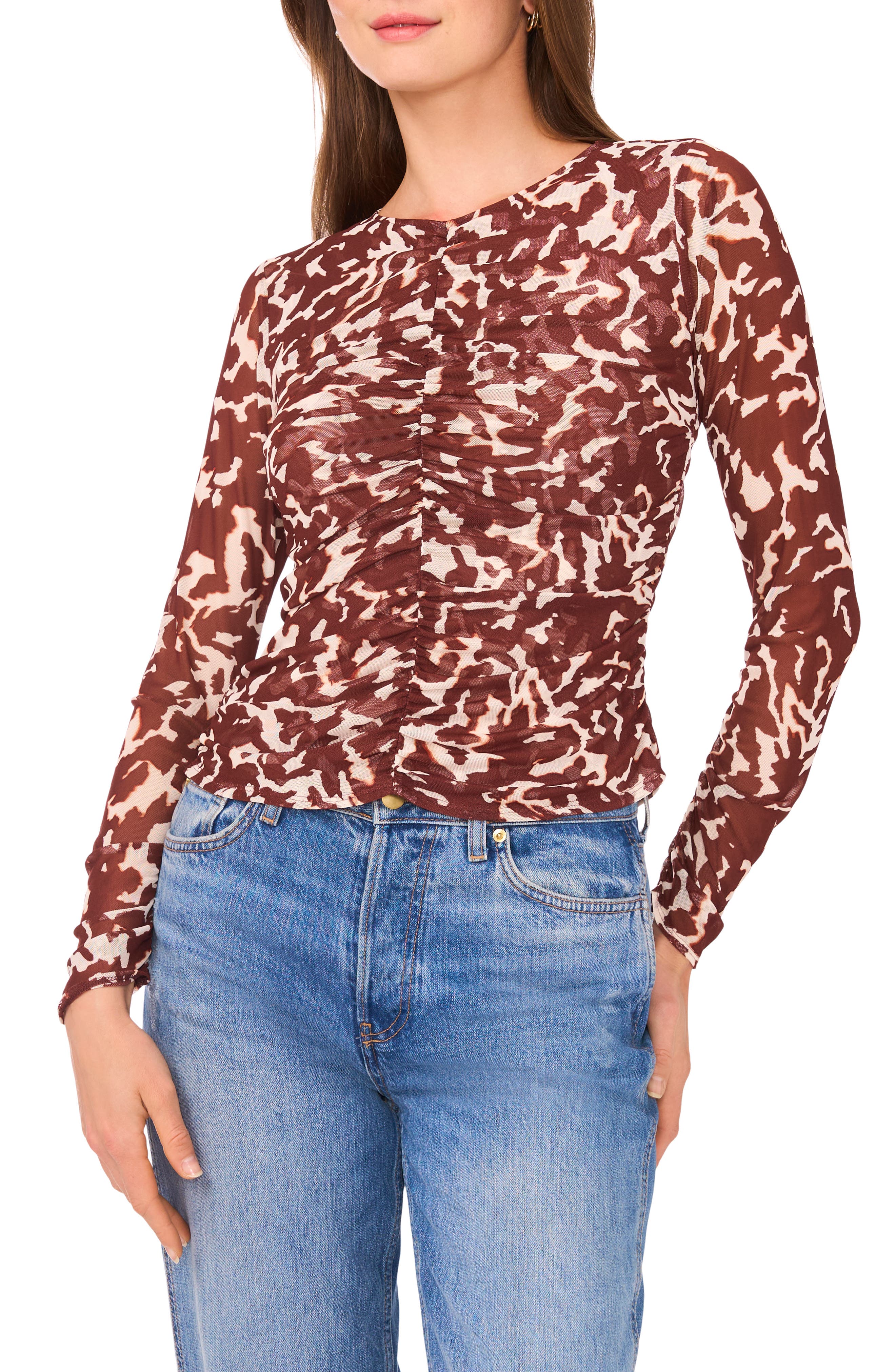 Parker The Willow Ruched Mesh Top