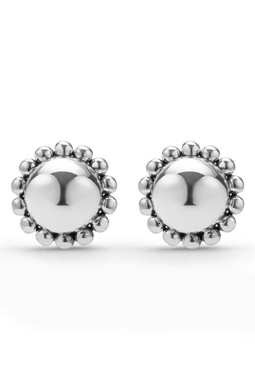 Lagos Caviar Bubbly Round Omega Clip Earrings In Metallic