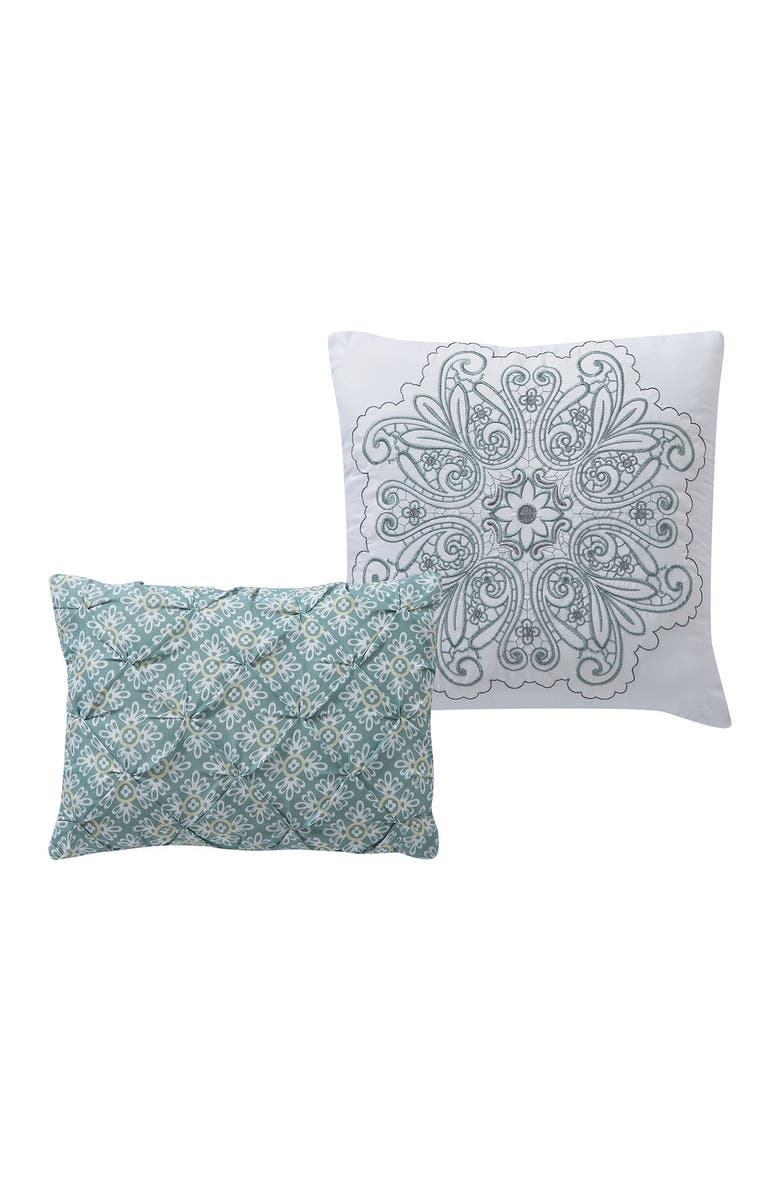 VCNY HOME Windsor Reversible Medallion Quilt Set - King, Alternate, color, Aqua