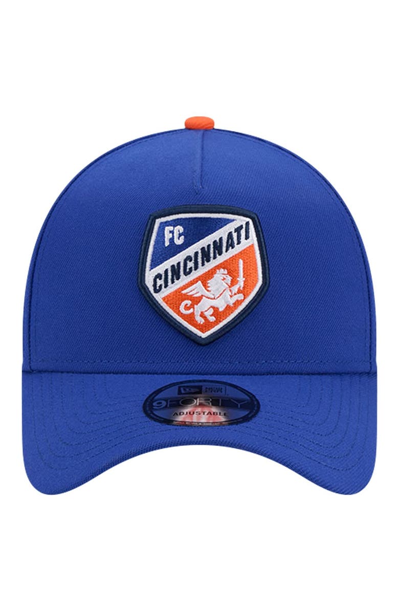 New Era Men's New Era Blue FC Cincinnati 2024 Kick Off Collection 9FORTY A-Frame Adjustable Hat, Alternate, color,