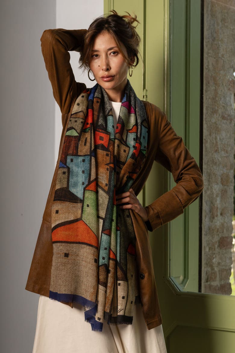 Villaggio - Wool Scarf, Alternate, color, Tan