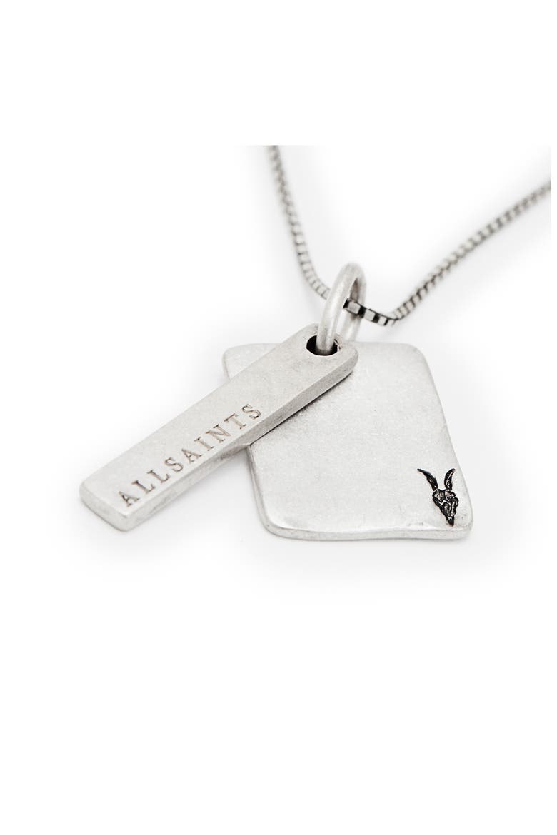 Leor Dog Tag Pendant Necklace, Alternate, color, WARM SILVER