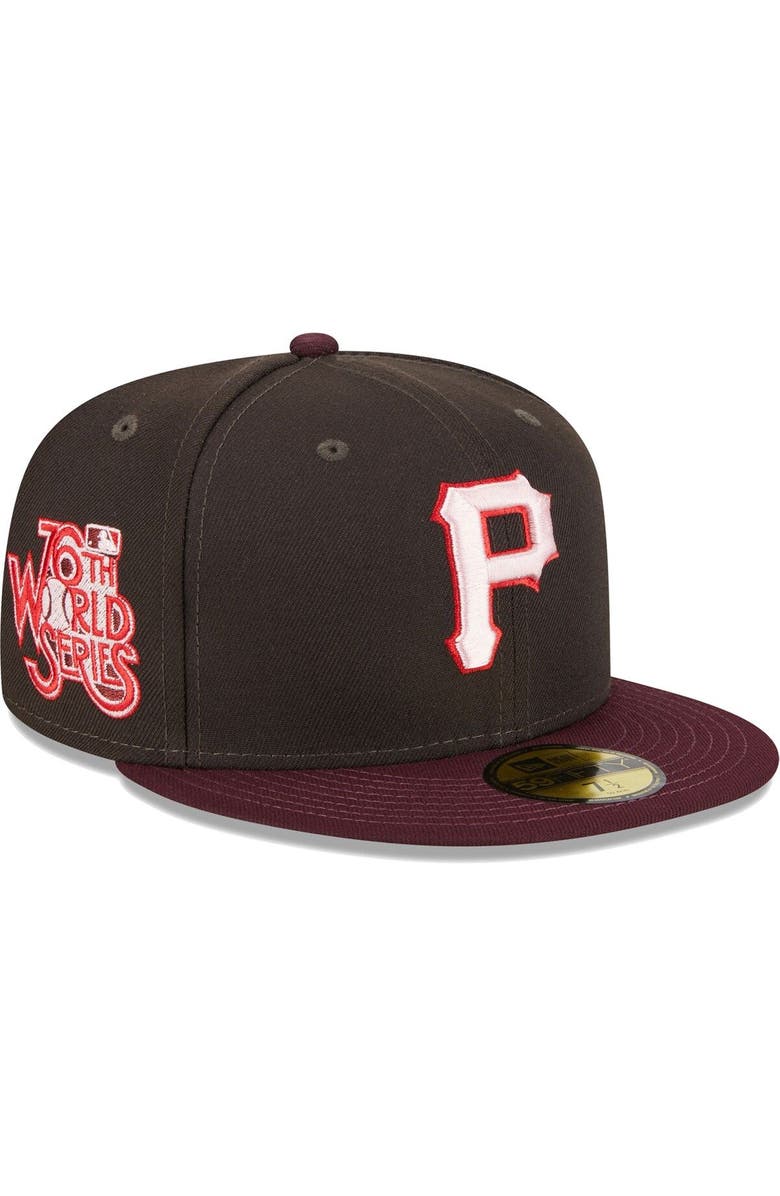 New Era Men's New Era Brown/Maroon Pittsburgh Pirates Chocolate Strawberry 59FIFTY Fitted Hat, Main, color,