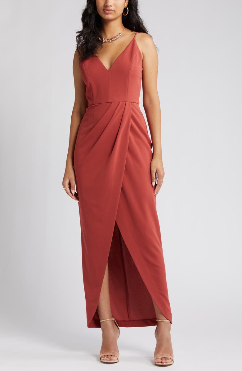 WAYF The Ines V-Neck Tulip Gown, Alternate, color,
