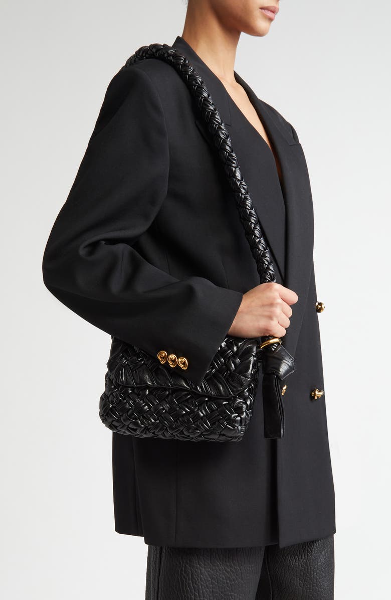 Bottega Veneta Small Kalimero Città Crossbody Bag, Alternate, color, 1019 Black-M Brass