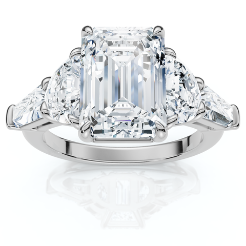 Certified 4 1/2Ct Tessa Emerald Engagement Ring 14k Gold Lab Grown