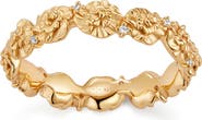 MADE BY MARY Cubic Zirconia Birthstone Flower Eternity Band Ring