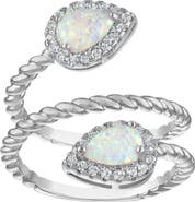 FZN Pear Created Opal Wrap Ring