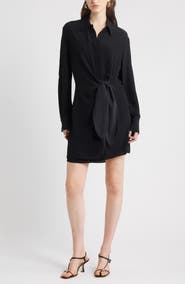 Nordstrom Tie Waist Long Sleeve Shirtdress