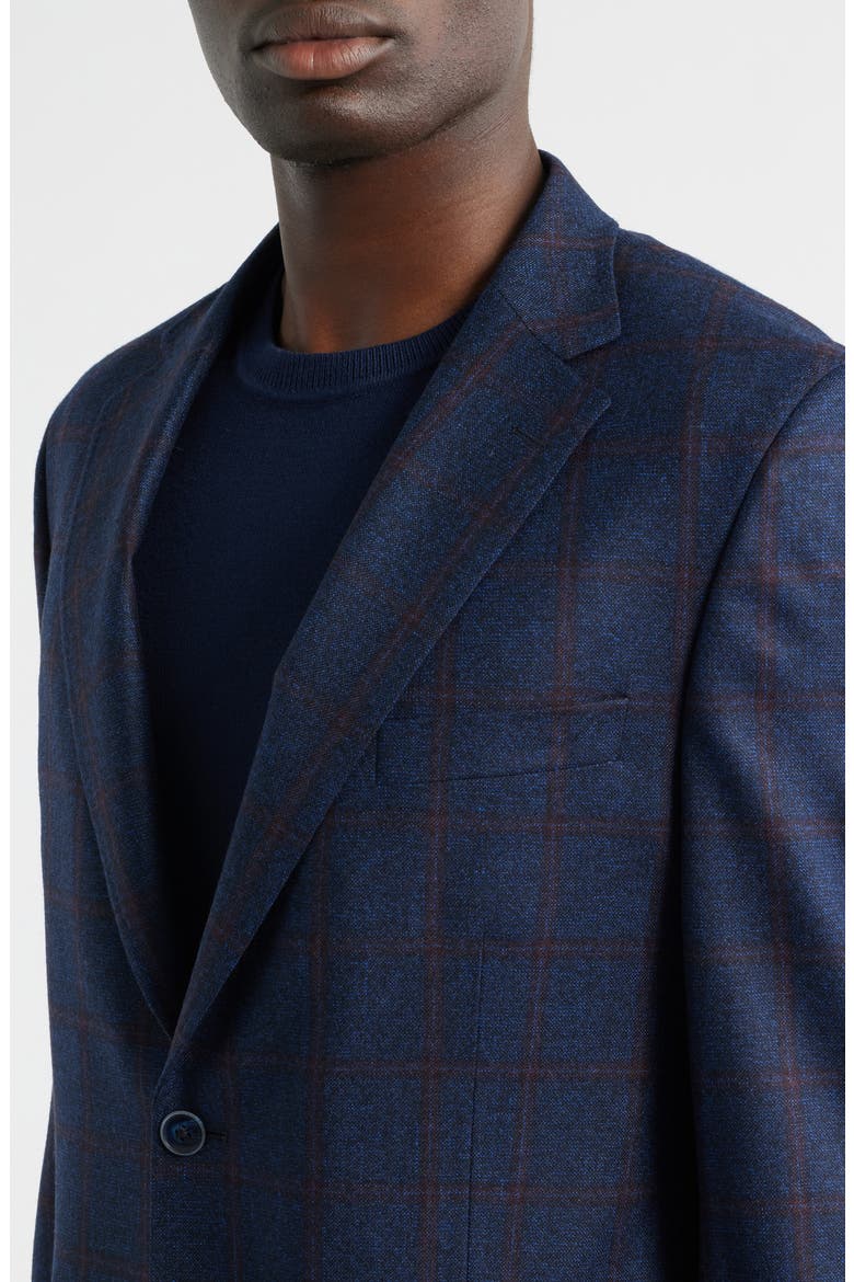 Hyperlight Soft Navy Windowpane Check Wool Sport Coat, Alternate, color, BLUE